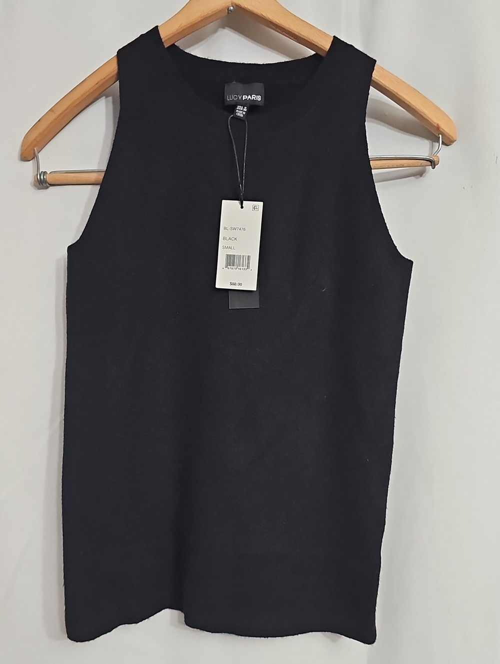Sleeveless Sweater Top Layer Look Minimalist Office Business Casual Black Small